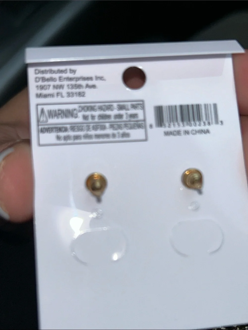 D'Bello Gold Textured Circle Drop Earrings